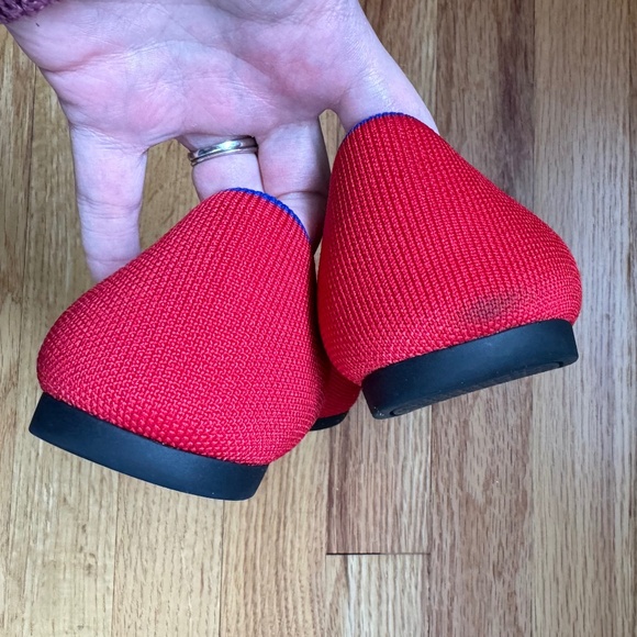 Rothy's Womens 8.5 Red The Point Knit Flat Balletcore Comfort Sustainable Preppy - Picture 10 of 15